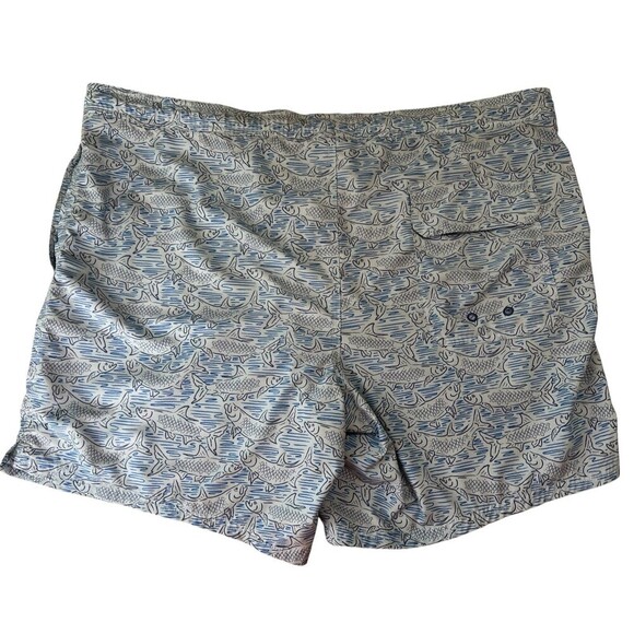 Vineyard Vines Blue Fish Swim Trunks Men's Size Large Logo Tie Waist - Picture 7 of 8